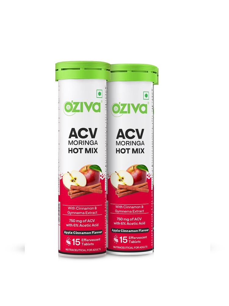 Oziva Acv Moringa Apple Cinnamon Hot Mix For Craving Control - Pack Of 2