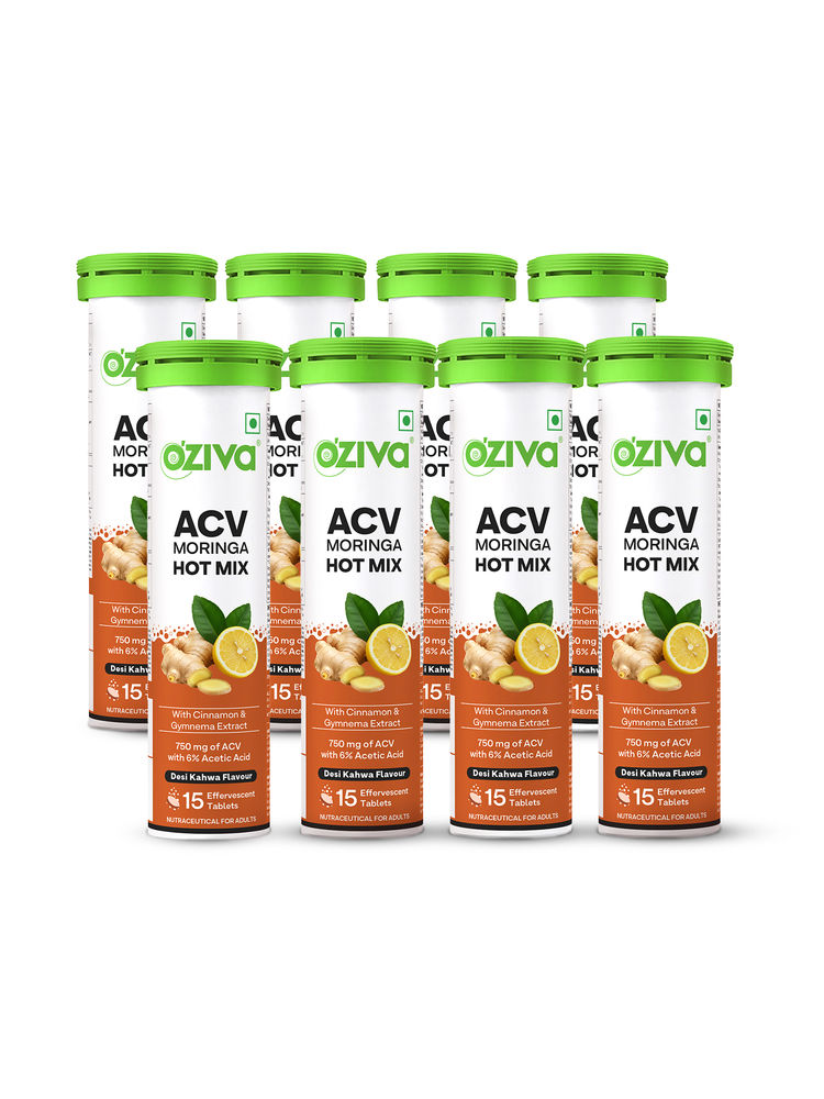 Oziva Acv Moringa Desi Kahwa Hot Mix For Craving Control - Pack Of 8