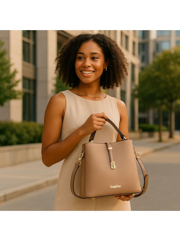 Angeline Beige Handbag with Detachable Strap-picture-24