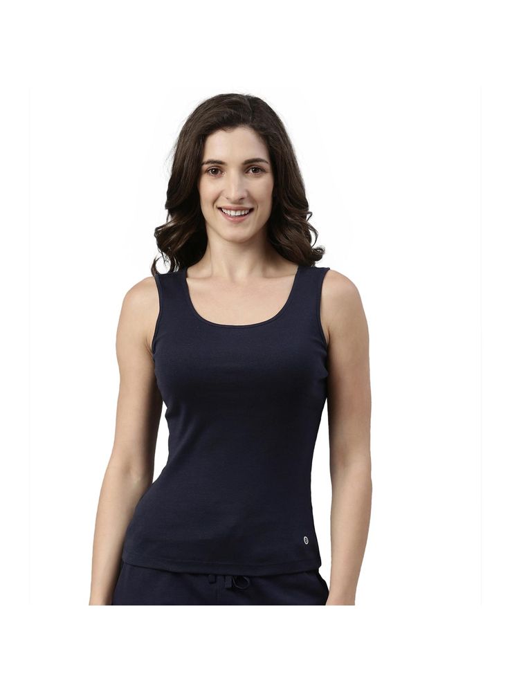 Enamor Sleeveless Scoop Neck Regular Length Tank Top For Women - E025-picture-16