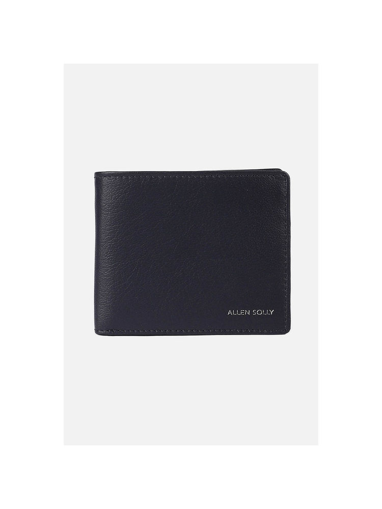 Allen Solly Men Navy Blue Textured Genuine Leather Wallet-picture-13