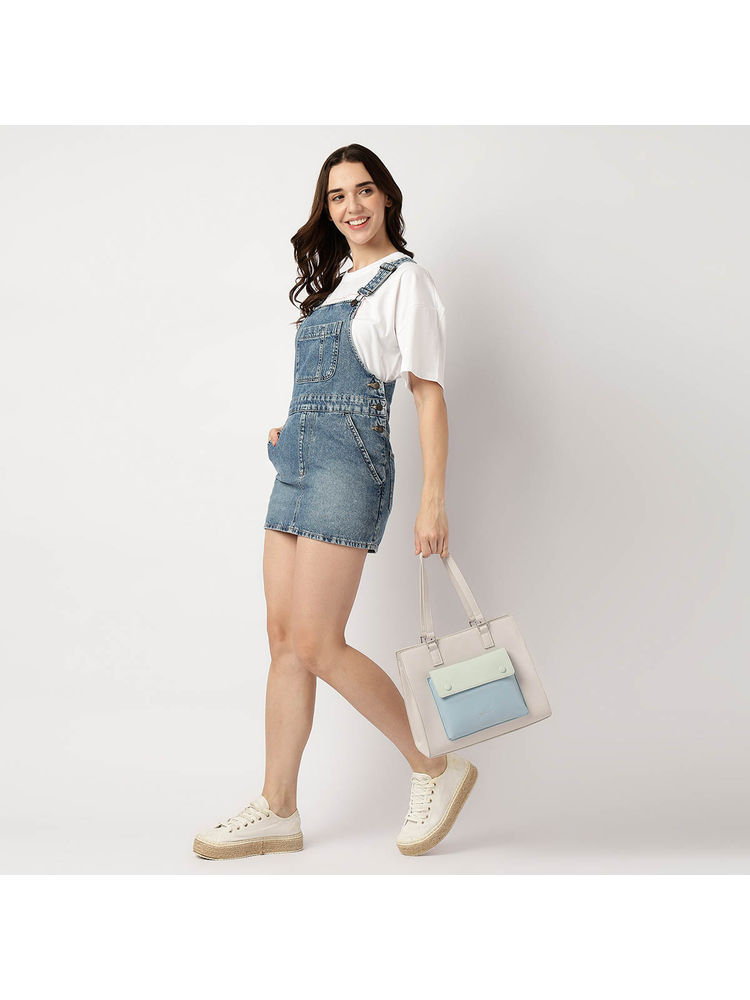 Fastrack Pastel Colorblock Satchel Bag with Detachable Strap-image-22