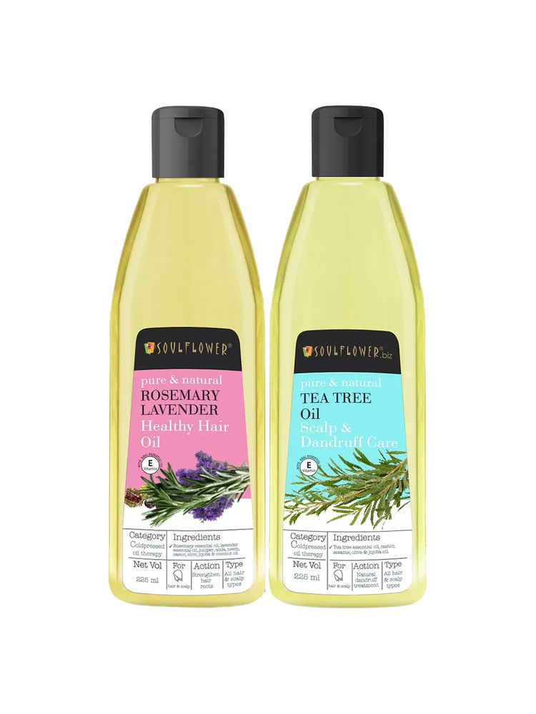 Soulflower Hair Care Kit Enriched With Pure Essential Oil (Dandruff & Hair Growth Combo )