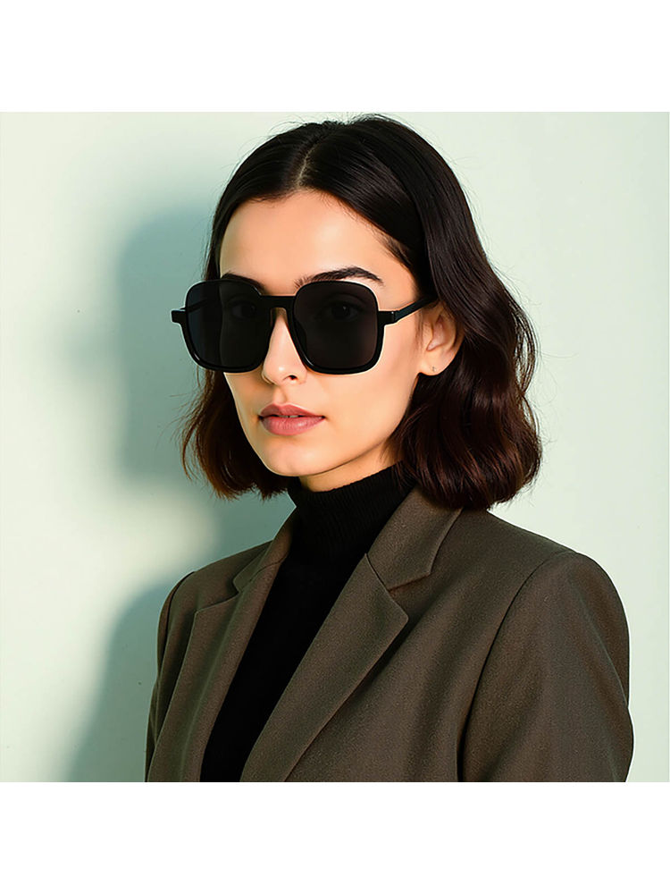 Vincent Chase Grey Black Full Rim Square Metal VC S000595 Sunglasses-image-37