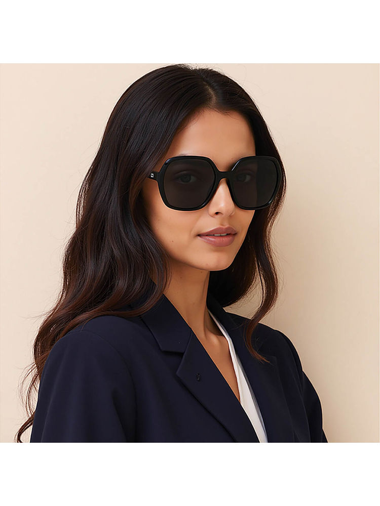 Vincent Chase Grey Black Full Rim Irregular Polarized Non Metal VC S000641 Sunglasses-image-38