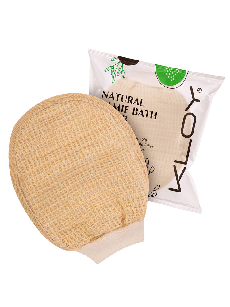 KLOY Natural Ramie Bath Glove Scrubber Exfoliator