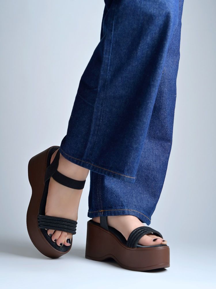Shoetopia Women Black Wedges Heels-picture-19