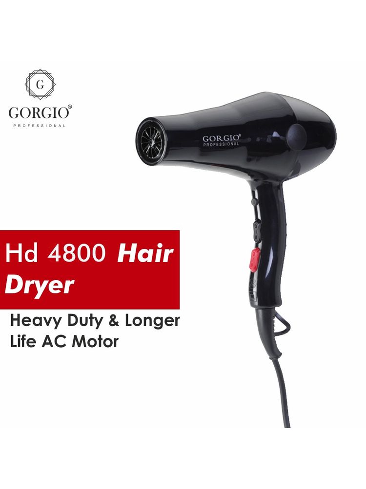 Gorgio Professional Premium AC Motor With Cool Shot HairDryer HD 4800 (Unisex,2Heat 2speed setting)-picture-23