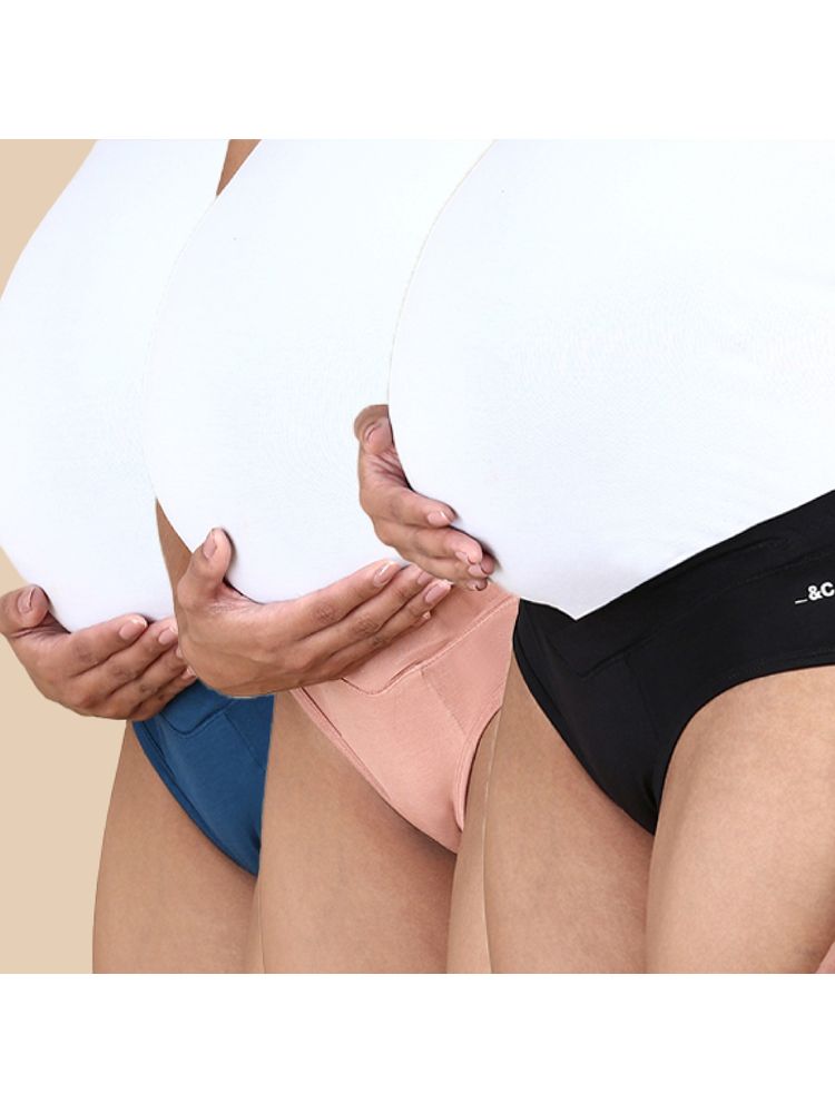Tailor and Circus Womens Low-Rise Maternity Comfort Panty Multi-Color (Pack of 3)-picture-14