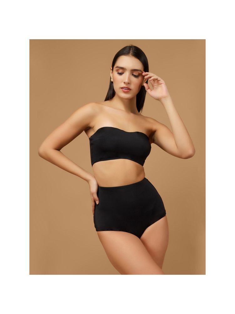 The Active Story Black Shaping Bandeau Bralette With Tummy Shaper (Set of 2)-picture-27