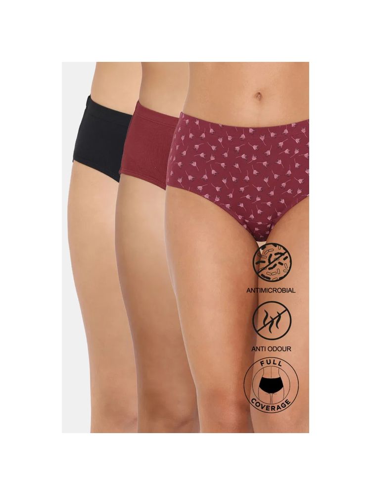 Zivame Medium Rise Full Coverage Hipster Panty Multicolor (Pack of 3)-picture-22
