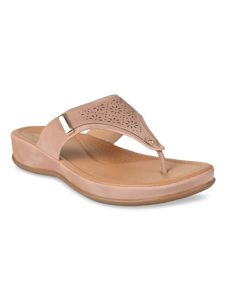 ROCIA Pink Women Solid Laser Cut Comfort Flats-picture-22