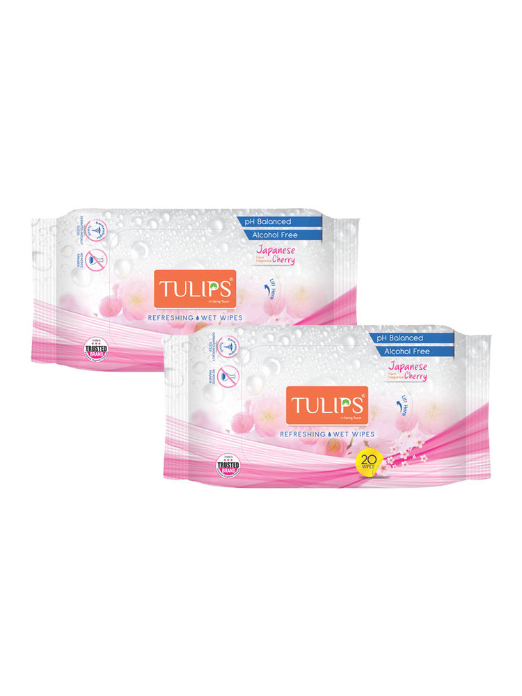 Tulips Refreshing Wet Wipes European Japanese Cherry Fragrance