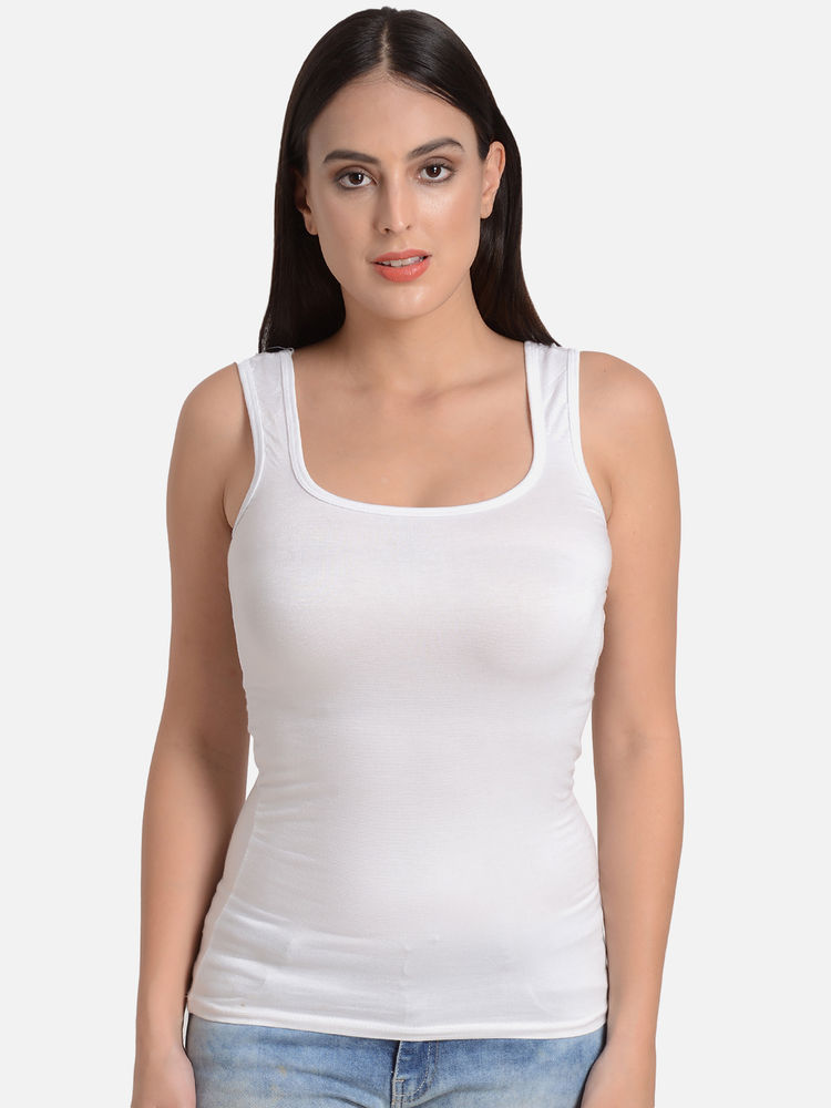 Mod & Shy Solid Camisole - White-picture-10