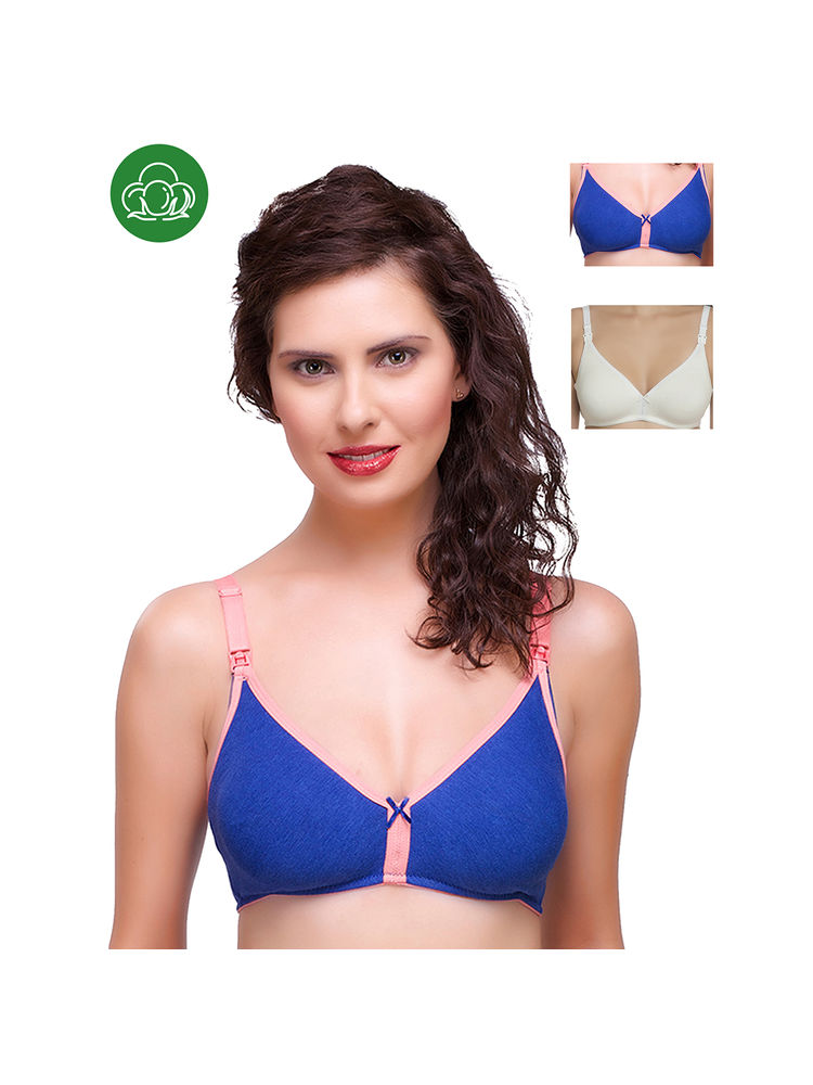 Inner Sense Organic Cotton Antimicrobial Nursing Bra Pack of 3 - Multi-Color-picture-19