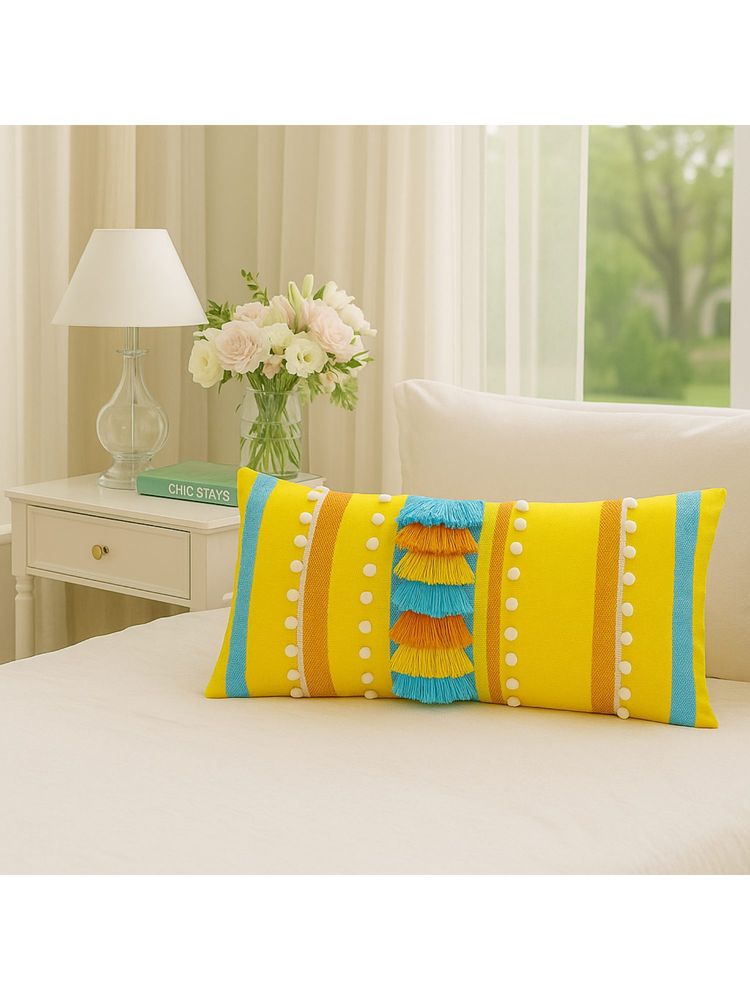 THROW PILLOW Citrus Boho Tassel Cushion Cover-picture-41