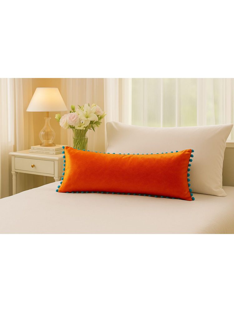 THROW PILLOW Playful Orange Pom-Pom Cushion Cover-picture-27