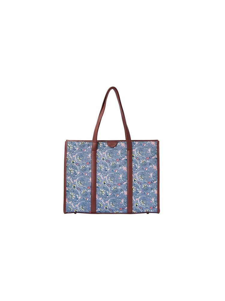 Teal by CHUMBAK Grey Bloom Canvas Tote-image-7