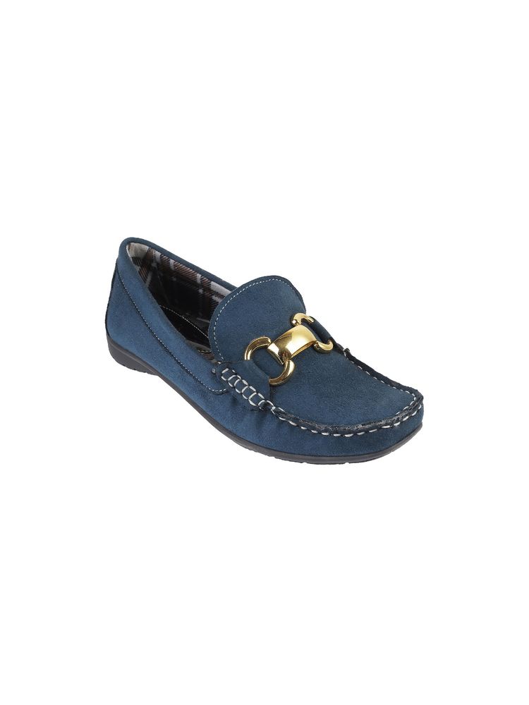 CATWALK Solid Metal Accent Blue Loafers-image-48