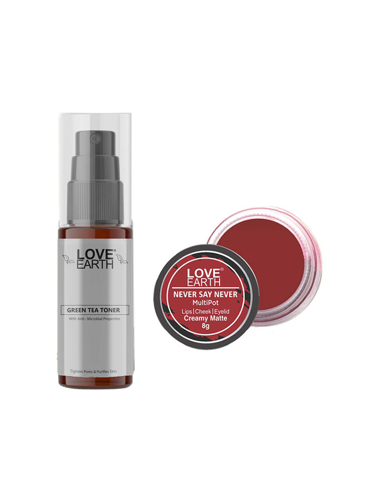 Love Earth Lip Tint & Cheek Tint Never Say Never + Green Tea Toner-picture-28