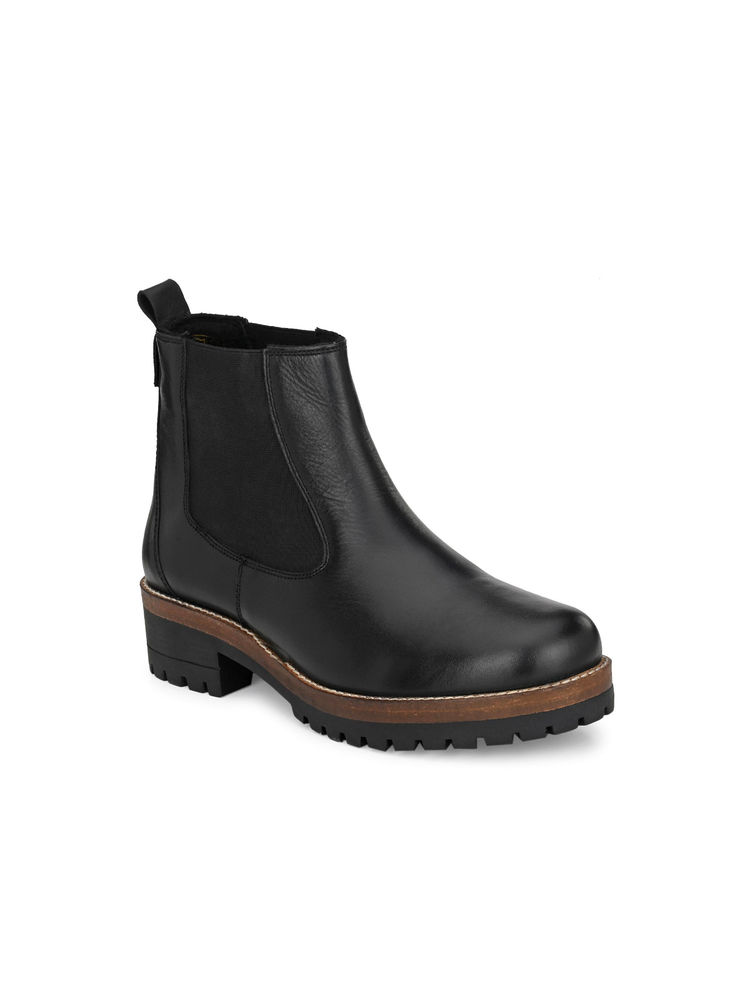 Delize Womens Black Flat Heel Ankle Boots-image-27