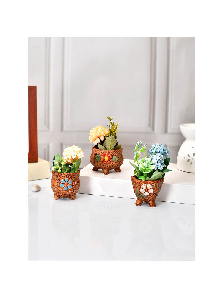 Tayhaa Nature Painted Ceramic Planters (Set Of 3)-picture-11