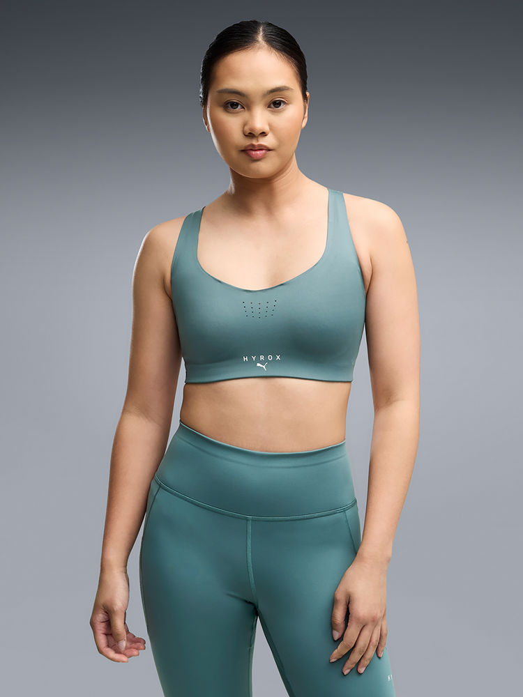 Puma X Hyrox Pwrmode Womens Green Sports Bra-image-10