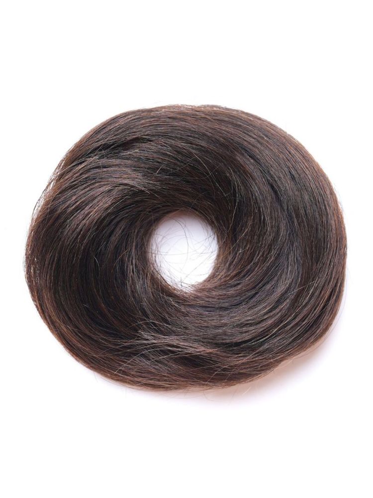Nish Hair Human Hair Donut Scrunchie- Dark Brown- - Regular