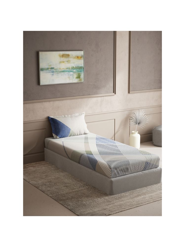 Ddecor Live Beautiful Cotton Abstract Single 150 TC Bedsheet with 1 Pillow Cover - Multicolor-image-47