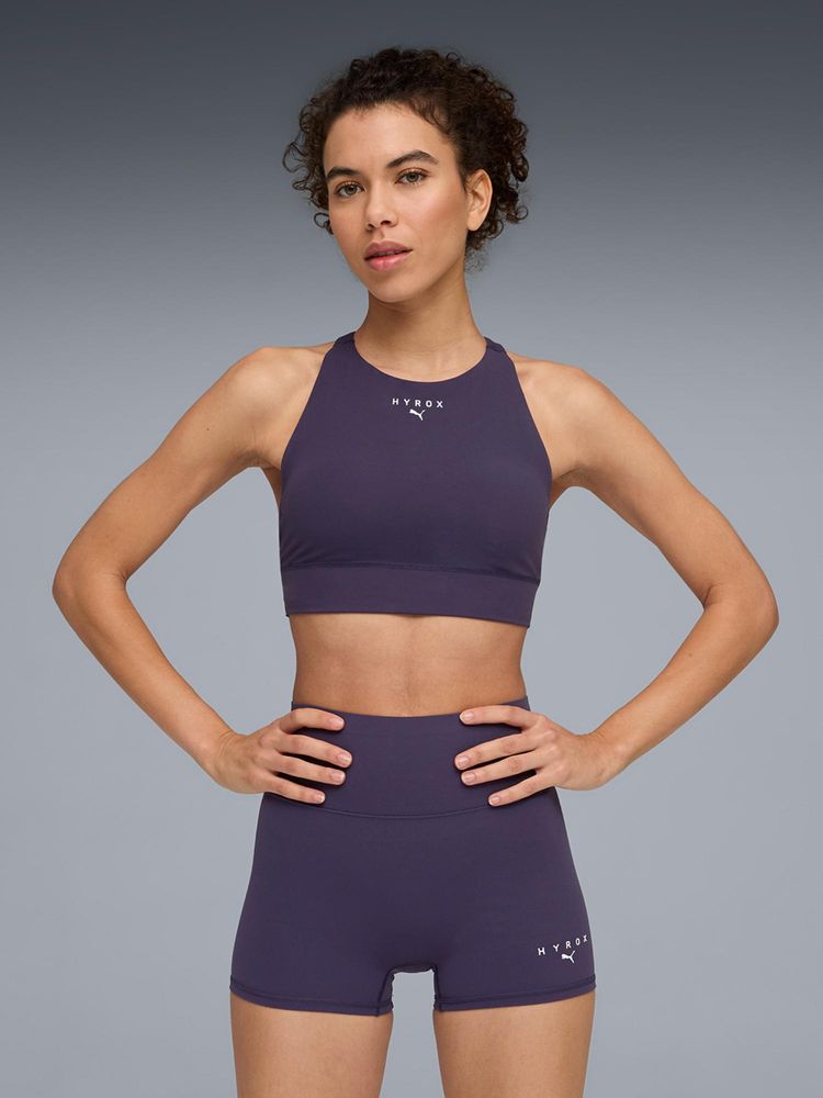 Puma Purple Solid Racerback Seamless Sports Bra-picture-38