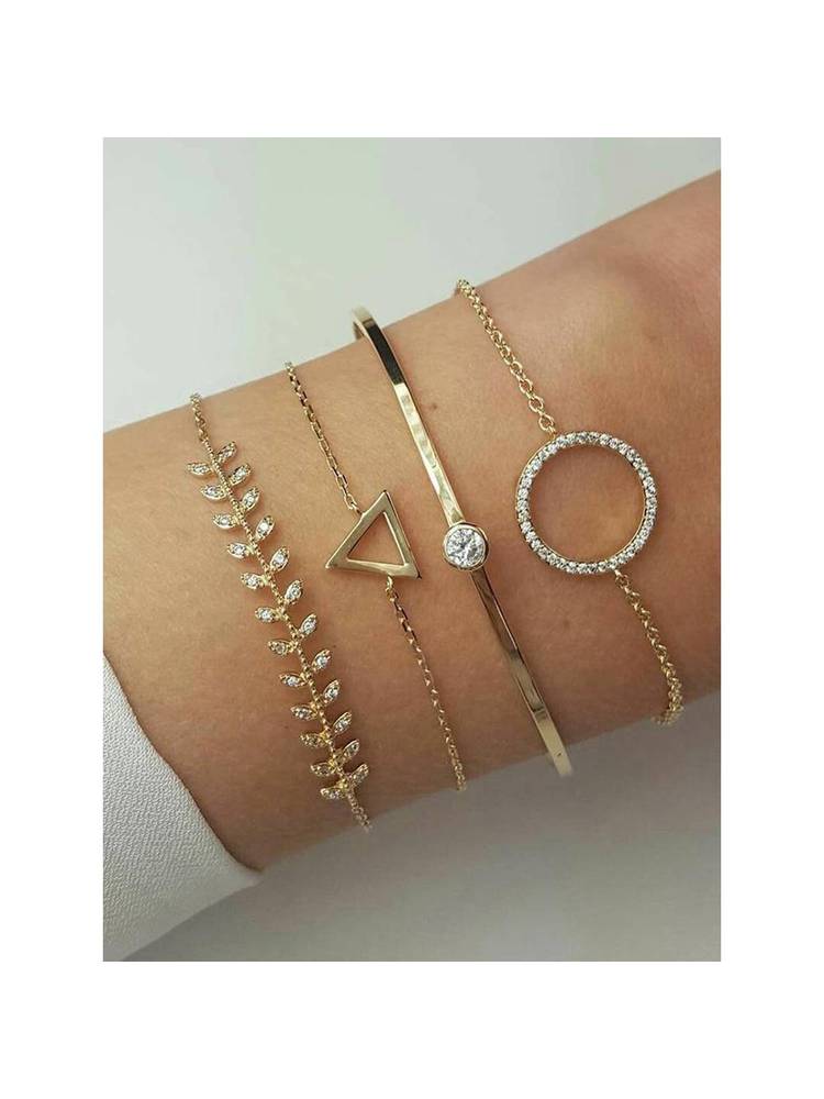 Jewels Galaxy Gold Toned Gold-Plated Contemporary Bracelet (Pack of 4)-picture-21