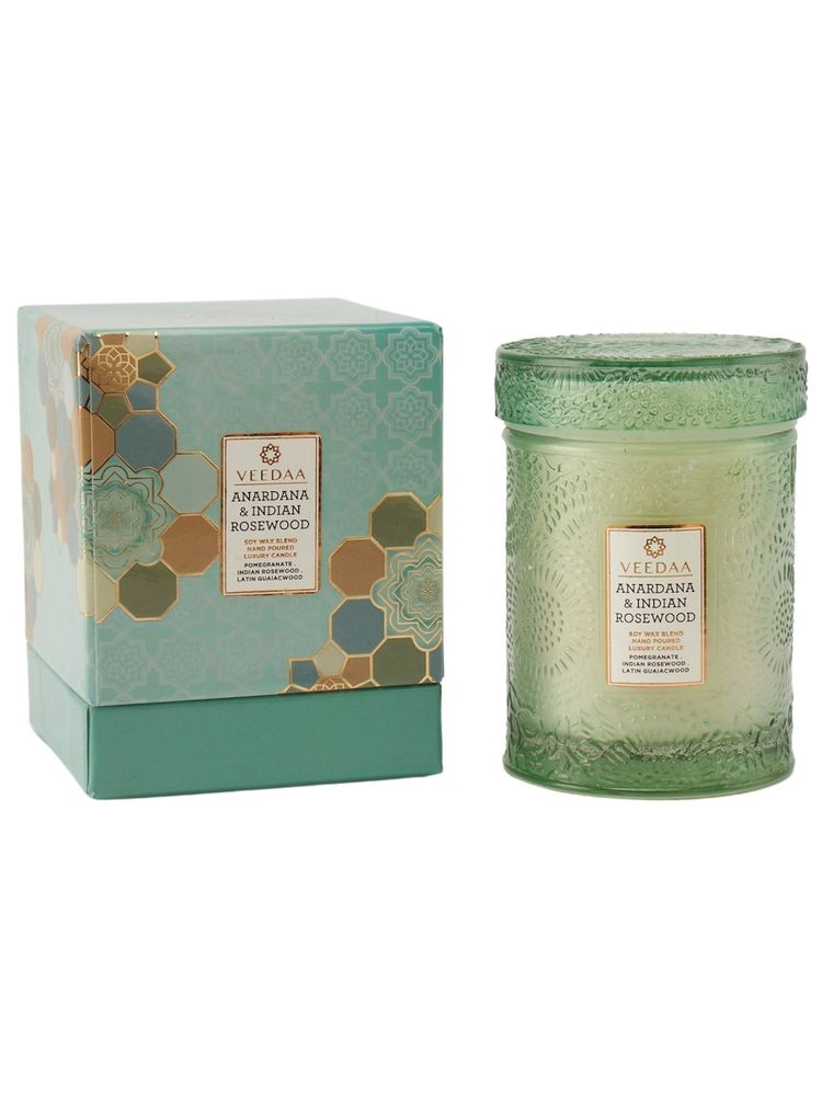 Veedaa Candles Anardana & Indian Rosewood Mandala Glass Scented Candle-picture-19
