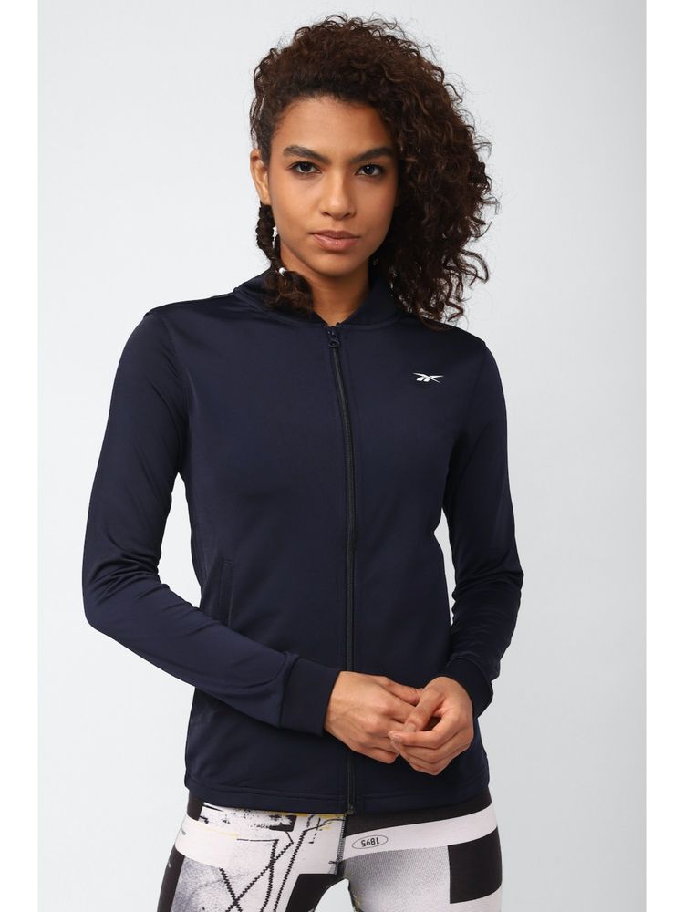 Reebok Women Navy Blue Full Sleeves Jacket-picture-19