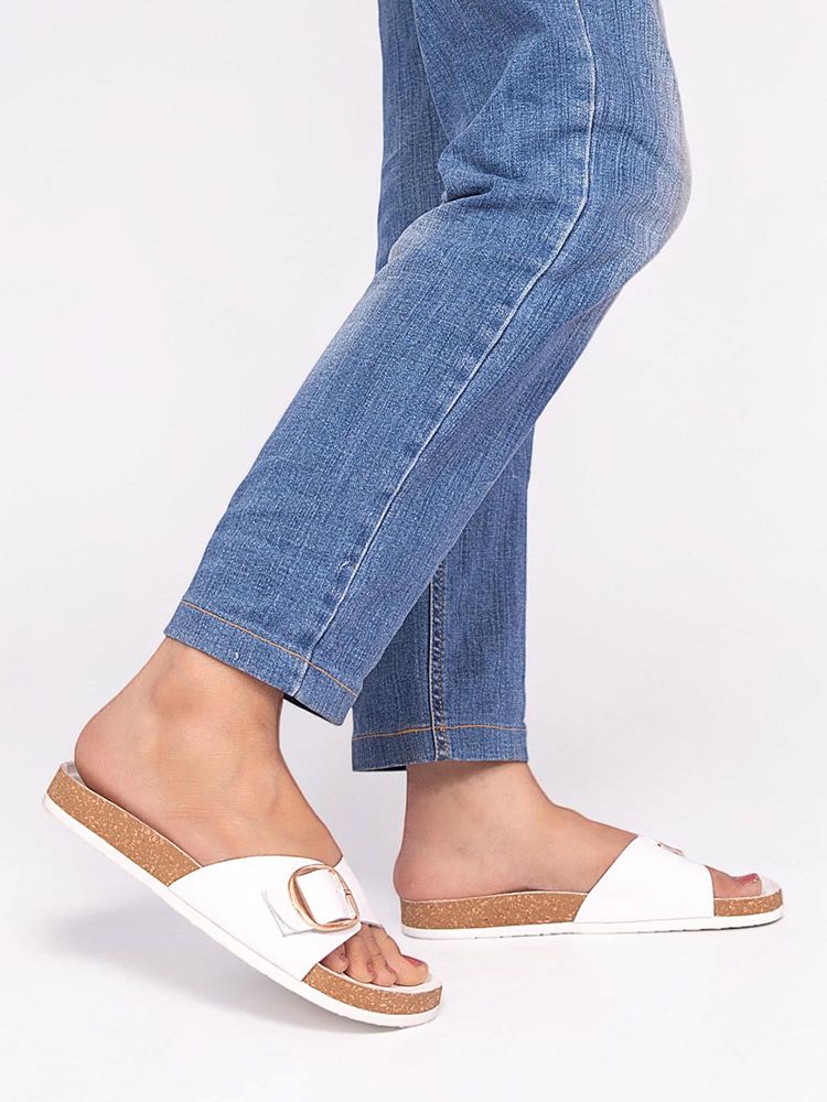 Truffle Collection Women White Solid Flats-picture-27
