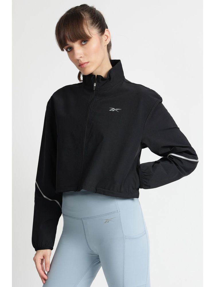 Reebok Black Crop High Neck Solid Jacket-picture-27