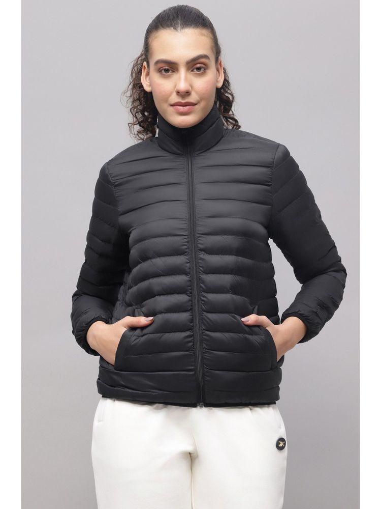 Reebok Black Solid High Neck Puffer Jacket-picture-17