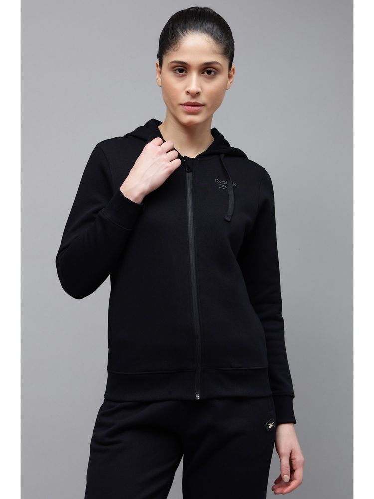 Reebok Black Solid Hooded Sports Sweatshirt-picture-15