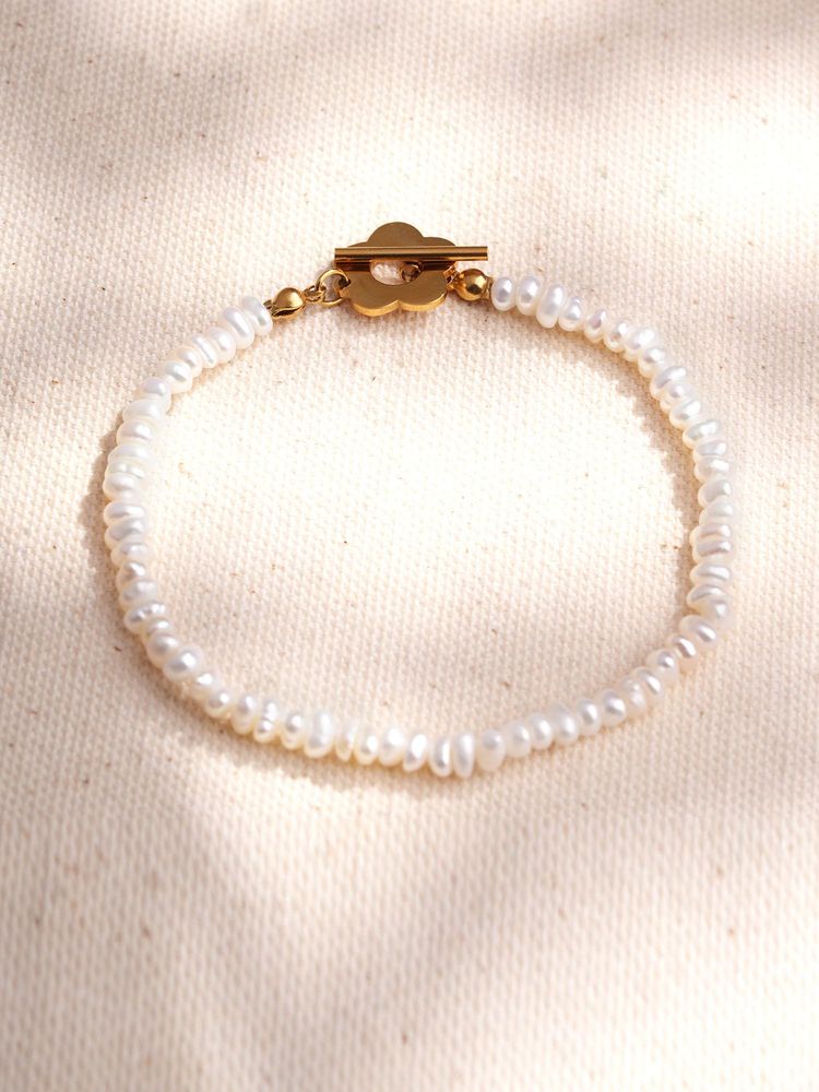 Palmonas Petal White Pearl Bracelet-image-24