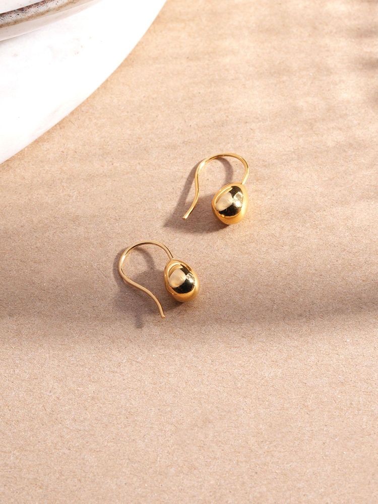 Palmonas Melted Gold Gleam Drop Earrings-image-8