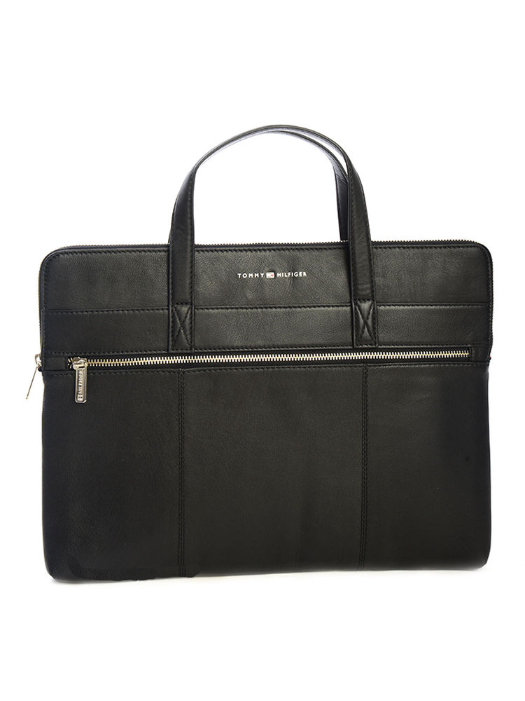tommy hilfiger accessories Tommy Hilfiger Ronin Leather Laptop Sleeve Business Case - Black (M)-picture-39
