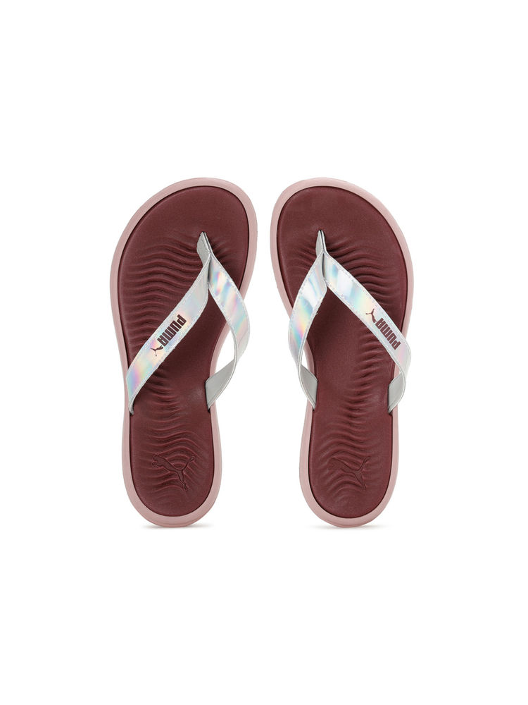 puma silvia womens maroon flipflops