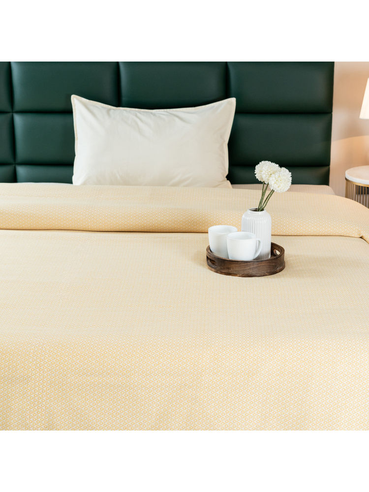 Saral Home Yellow Pure Cotton Bedsheet & 2 Pillow Cover (Single)-image-30