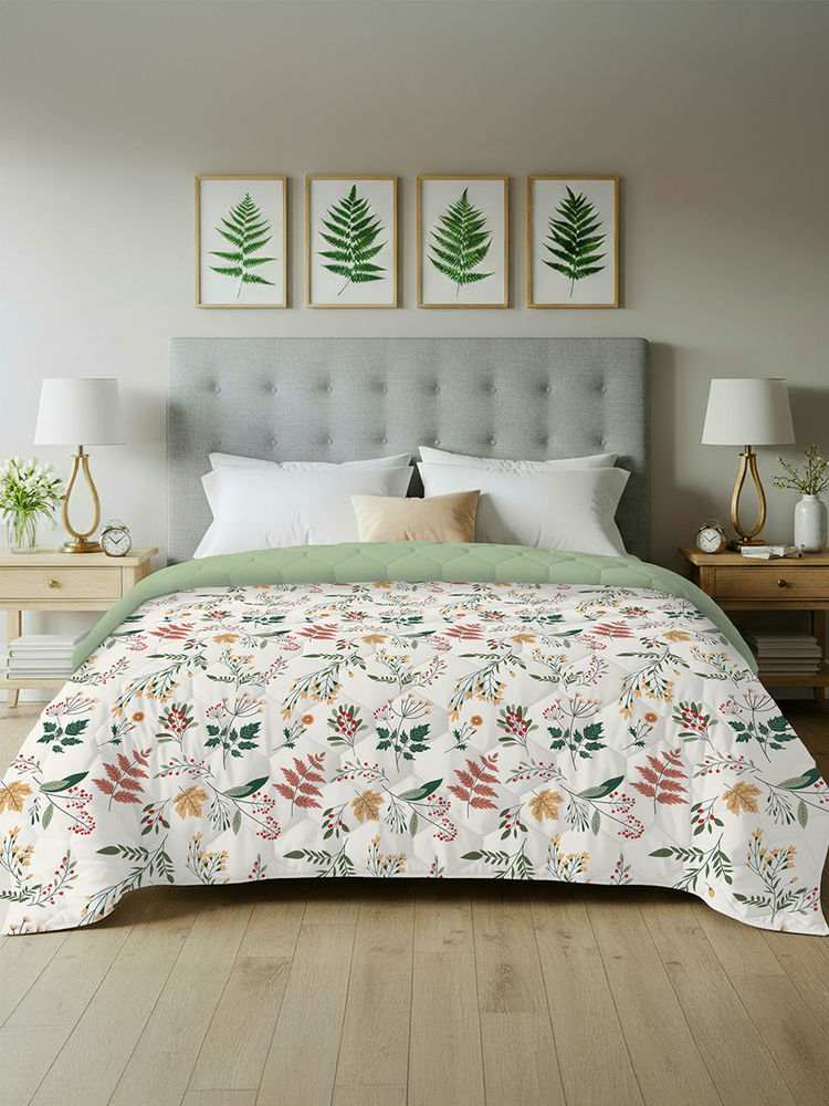 Urban Space White Fall Season 3 Layer Reversible Microfiber A/C Blanket-picture-17