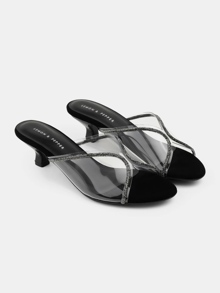 Lemon & Pepper Women Black Kitten Heels-picture-41
