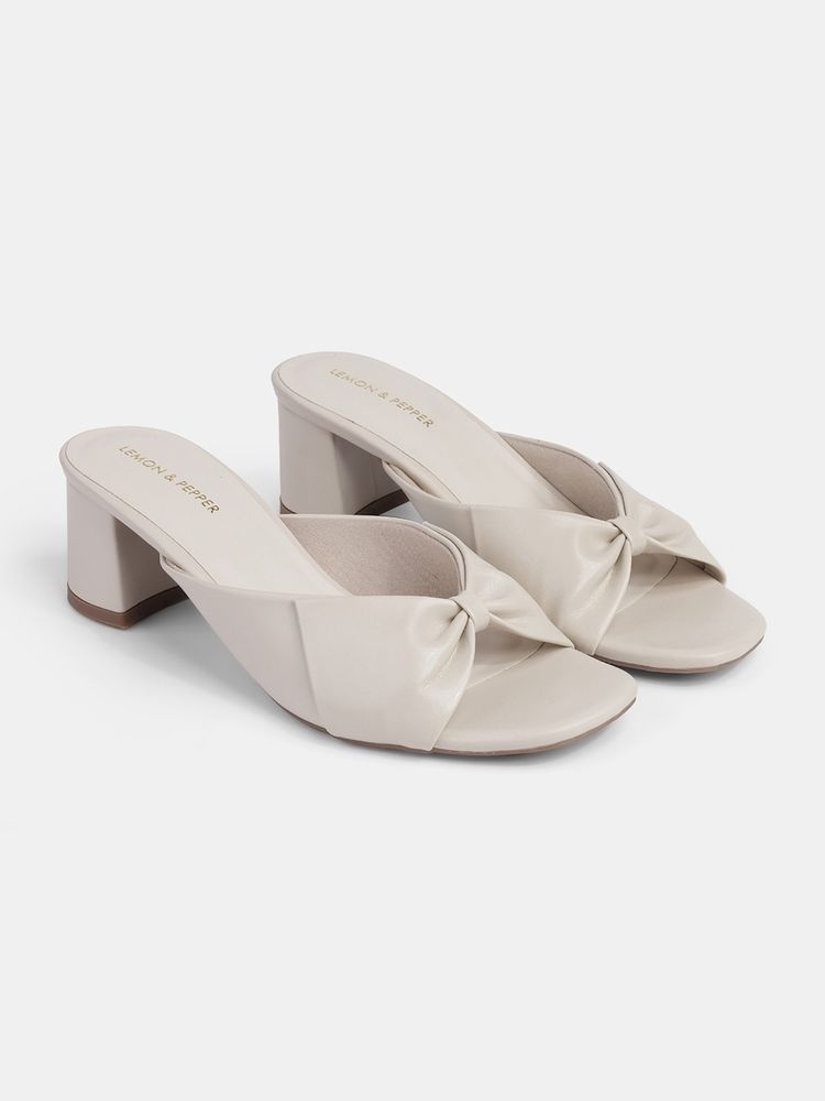 Lemon & Pepper Women Off White Block Heels-image-40