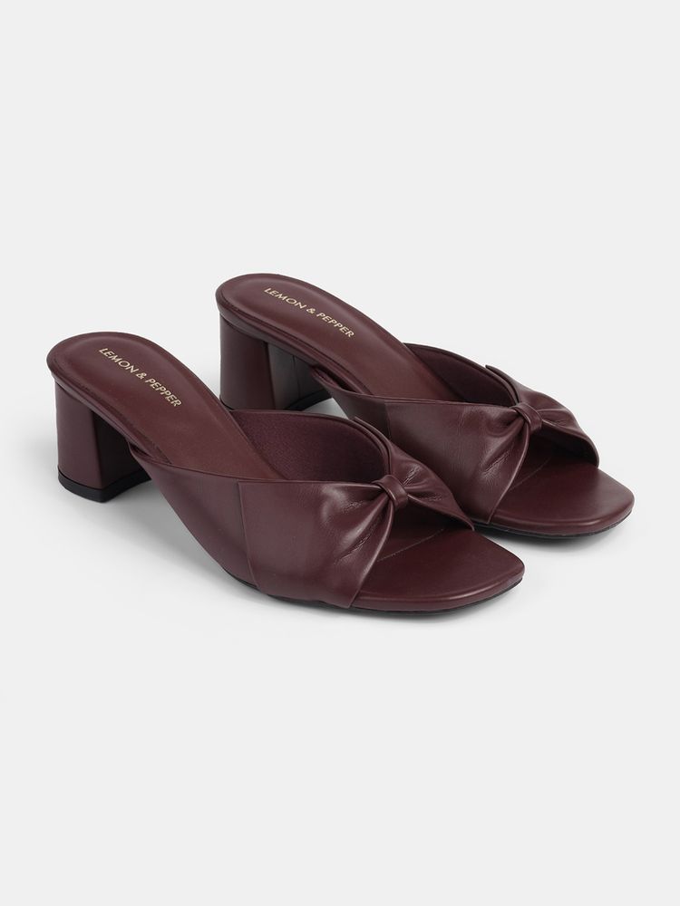 Lemon & Pepper Women Maroon Block Heels-image-35
