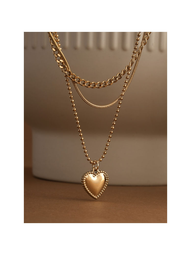 Palmonas 18K Gold Plated Gilded Affection Layered Necklace For Womens Waterproof And Anti-Tarnish-image-42