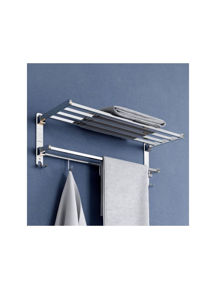 Plantex Heavy-Duty Stainless Steel Dual Folding Towel Rack Holder-image-47