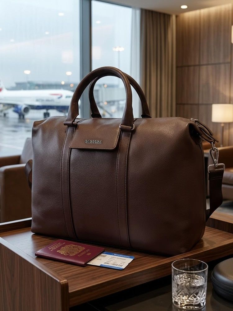 Sassora Genuine Leather Weekender Travel Duffle Bag for Men and Women-picture-10