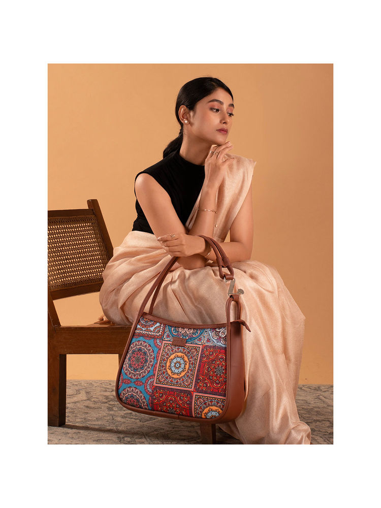 Zouk Multicolor Mandala Print Sleek Shoulder Bag-picture-10